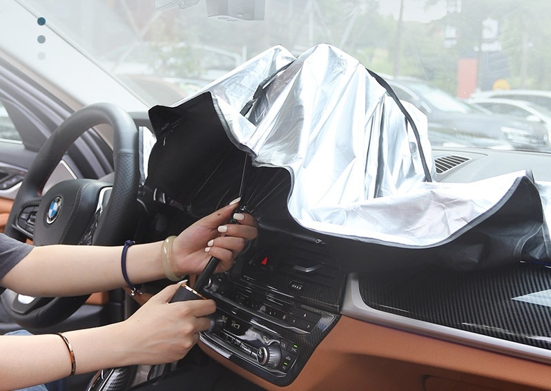 Mercedes Benz メルセデスベンツ AMG サンシェード 遮光シェード 傘型 車用サンシェード 日よけ フロントカバー ガラスカバー 125x65cm_5