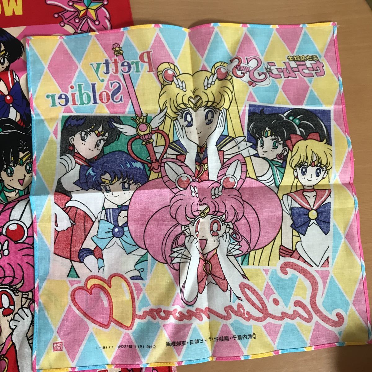 『当時物』セーラームーンハンカチ7枚セット！！ 送料無料！レトロ 当時物 美少女戦士セーラームーン ハンカチ セット