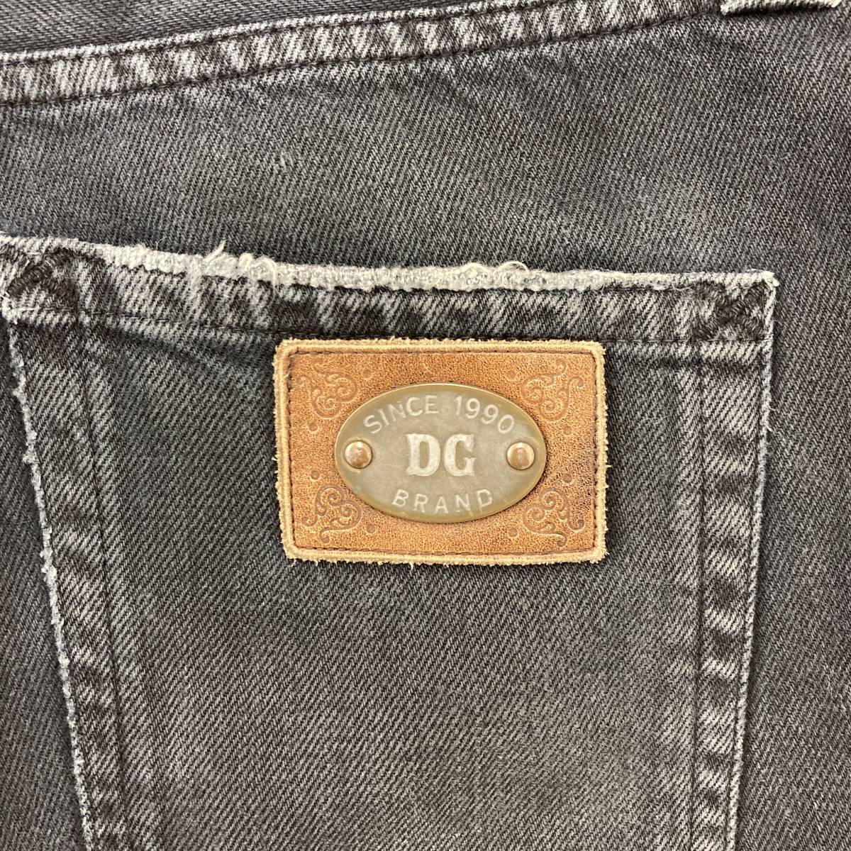 DOLCE&GABBANA レザー プレート イタリア製 ブラックデニムパンツ 