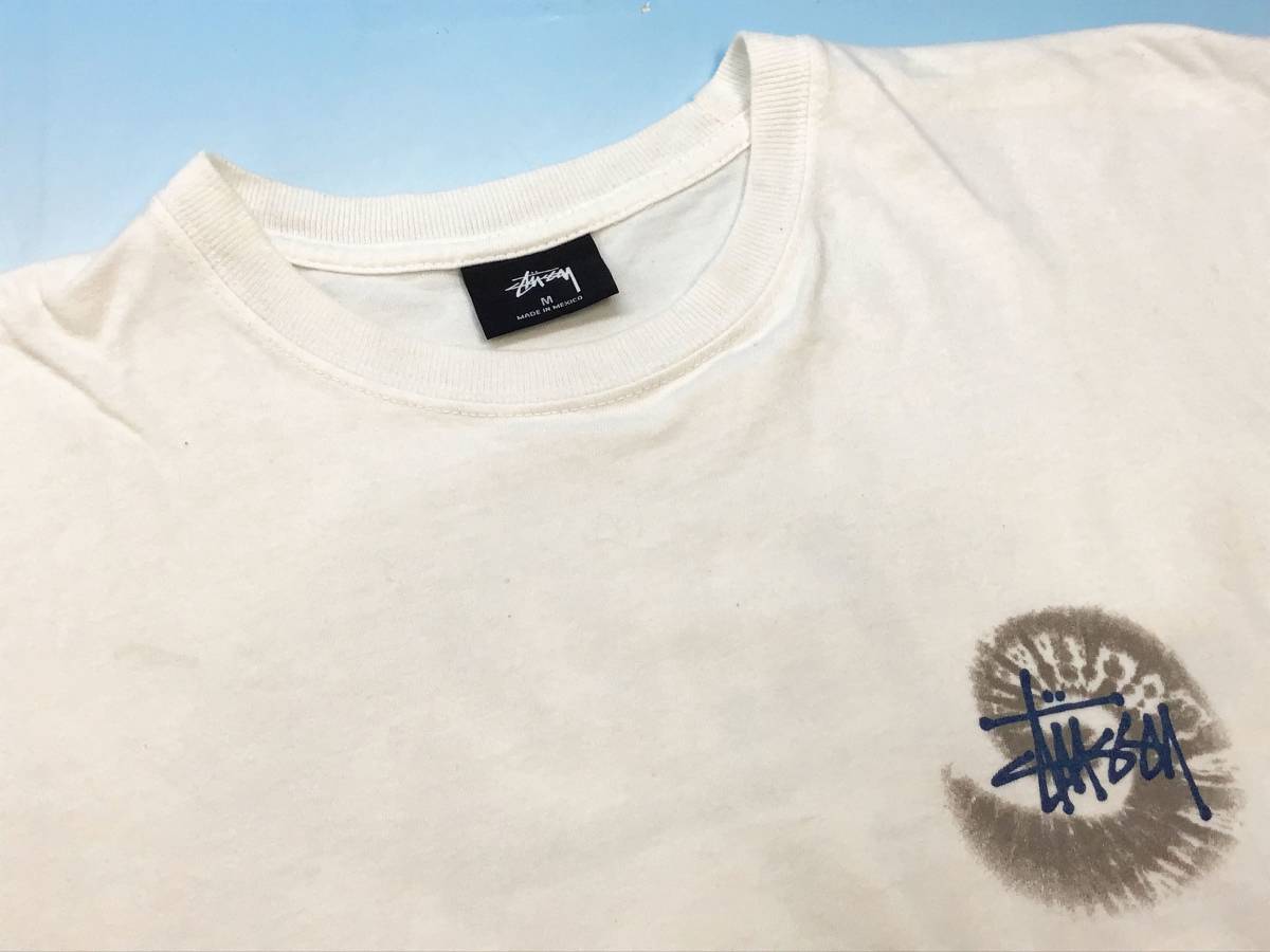STUSSY 半袖 ロゴ Tシャツ Mサイズ 白/ホワイト バックプリント 