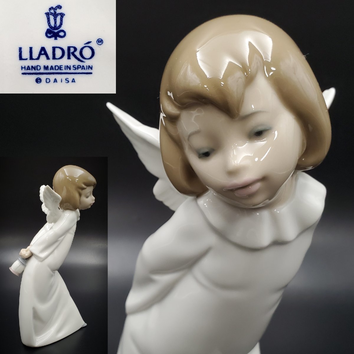 宝蔵】リヤドロ LLADRO 天使の考えごと わかってきたぞ 人形 置物 24