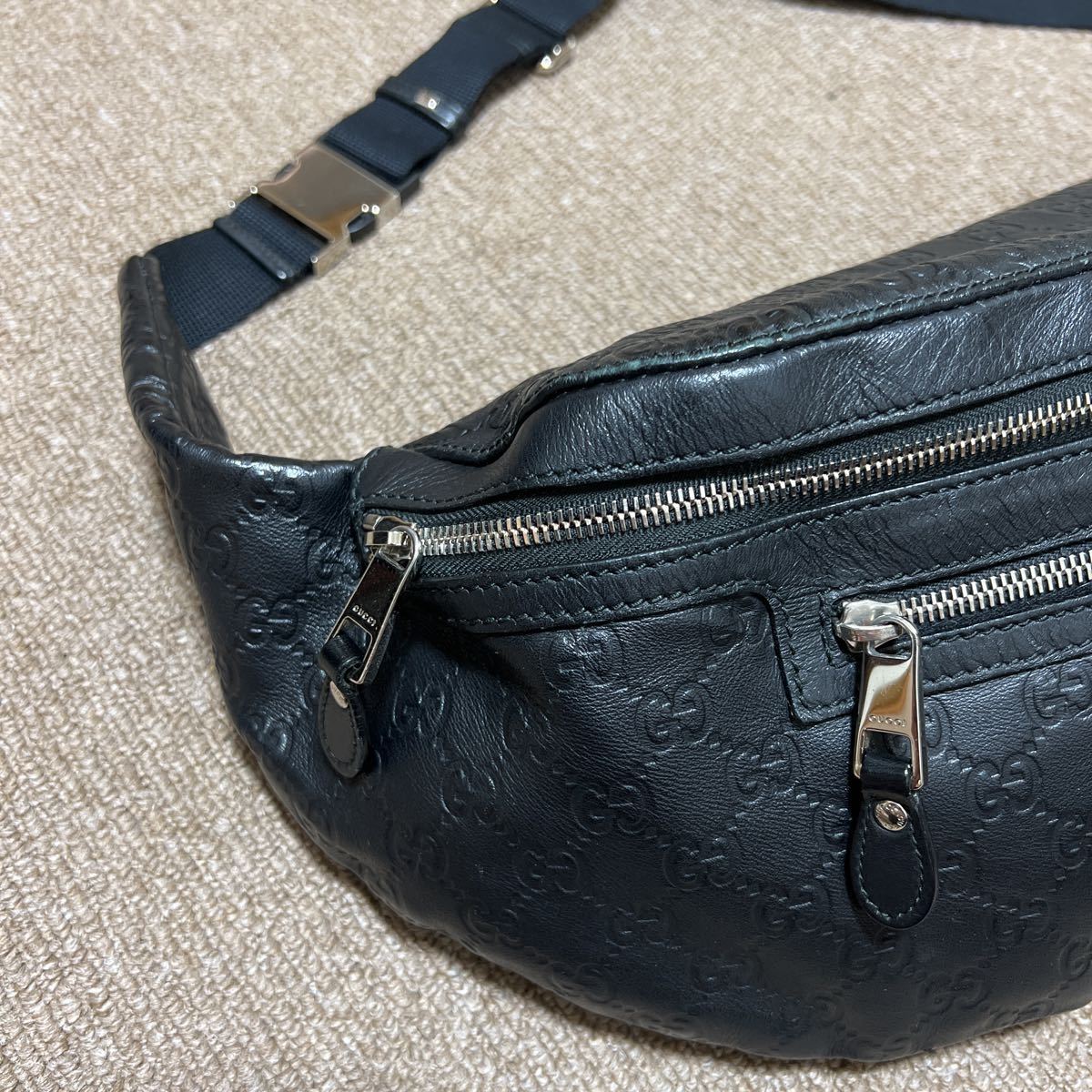 GUCCI GGシェリーライングッチシマウエストポーチボディバッグ 