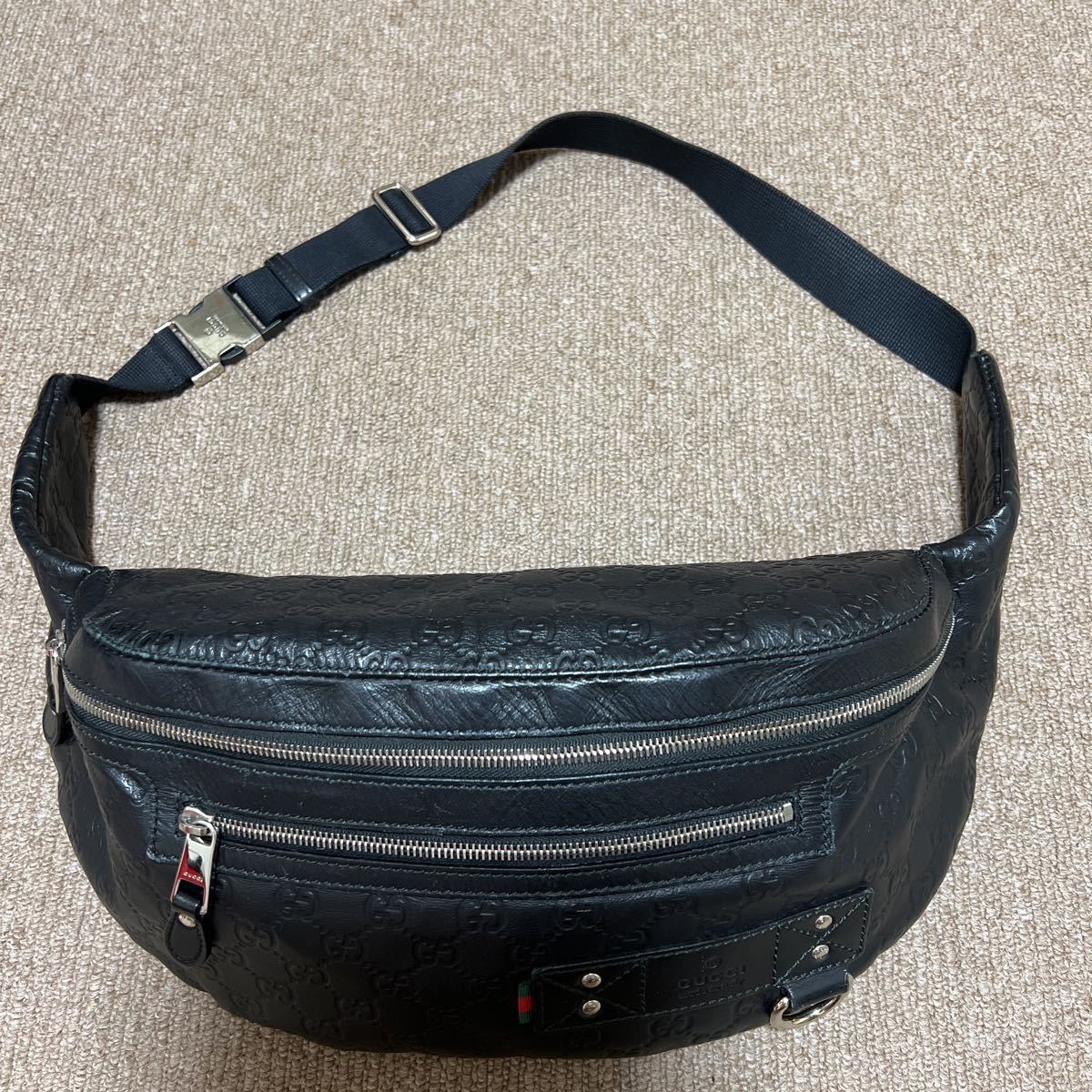 GUCCI GGシェリーライングッチシマウエストポーチボディバッグ 