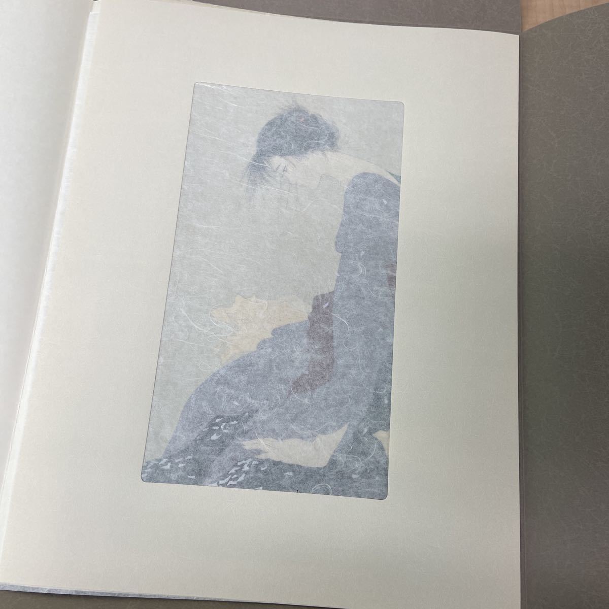 真作】中島潔「恋文」京都版画院 手刷木版 美人画 直筆サイン有 額装済