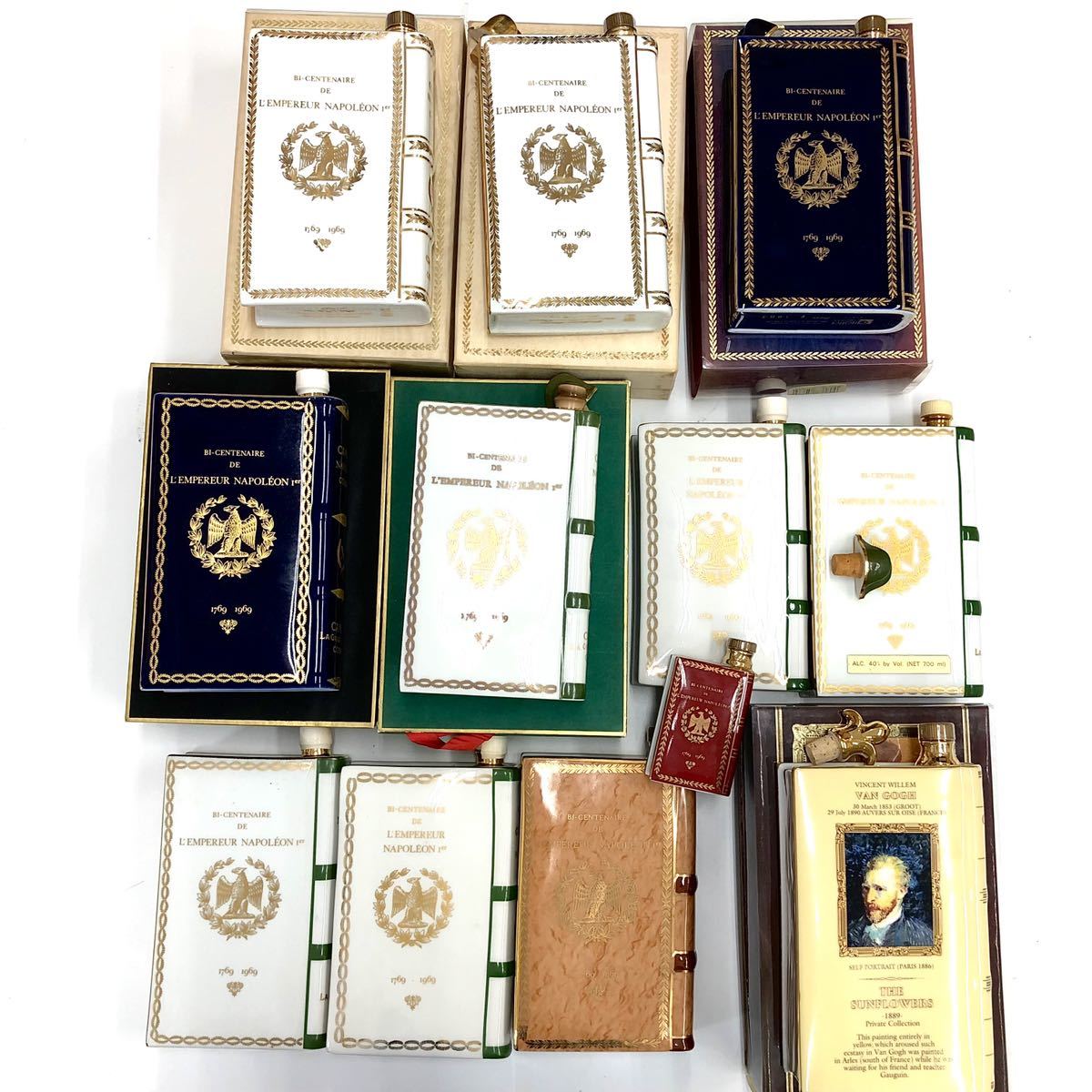 A-8 古酒 CAMUS カミュ NAPOLEON ナポレオン ブック コニャック ブランデー 陶器ボトル 12本 セット まとめ