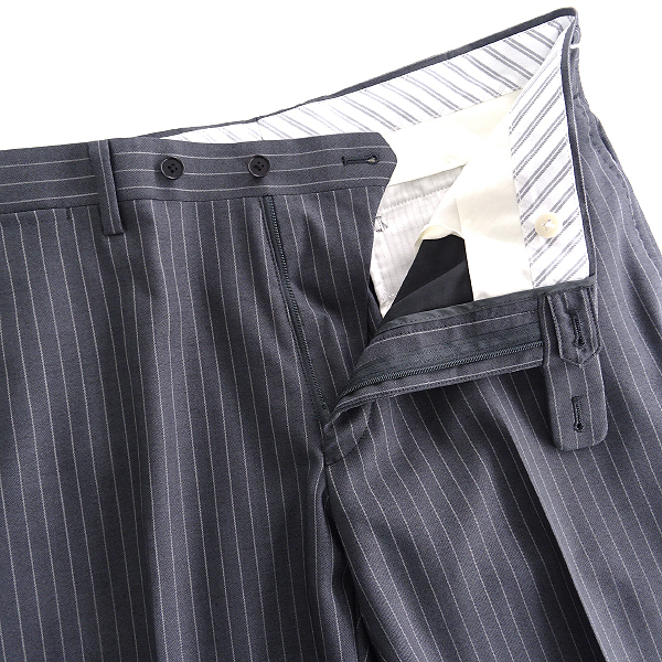 新品 ヒルトン Super120's ストライプ ウール スーツ A7(LL) 灰