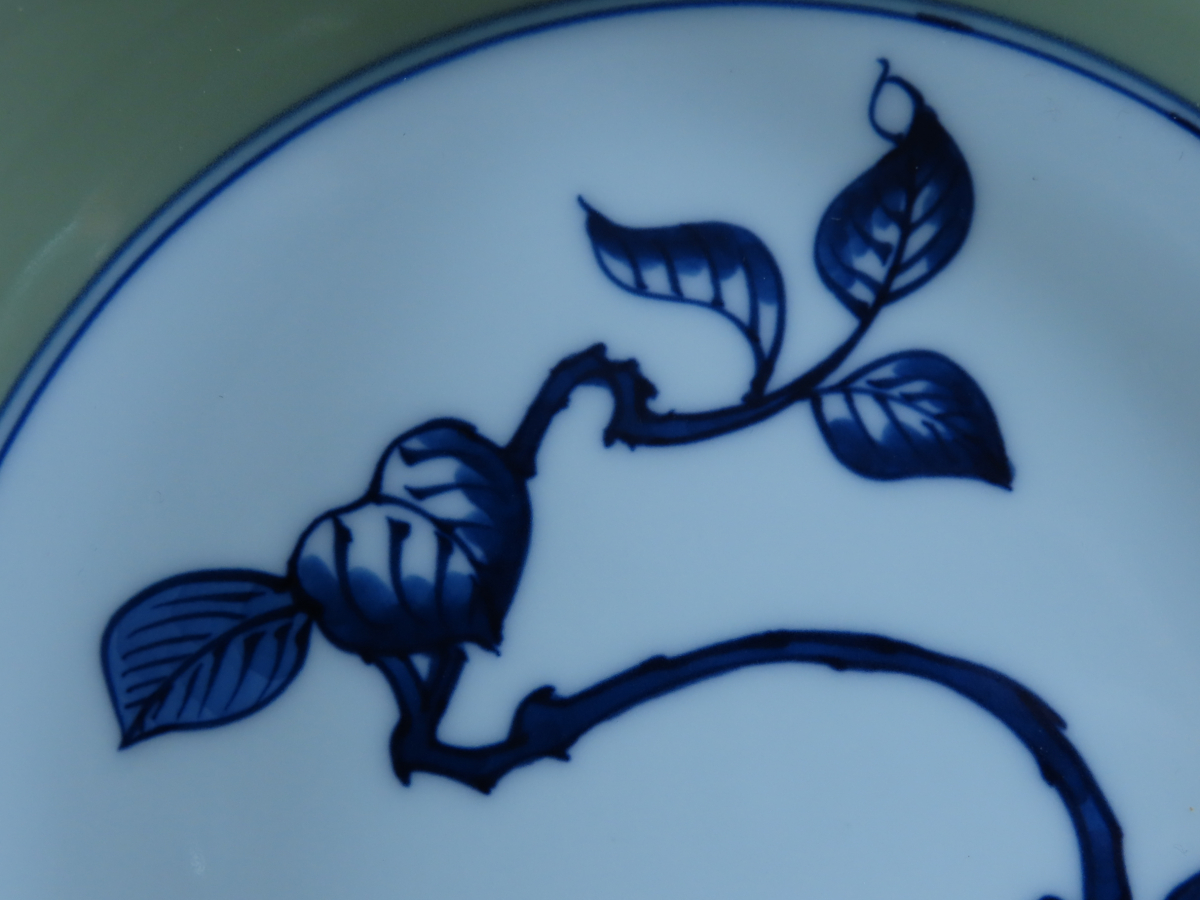 希少品 【Tiffany 源】 館林源右衛門 ティファニー 青磁木の葉文