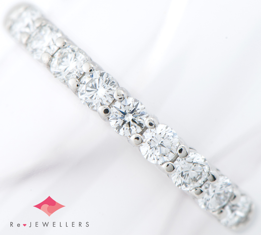 ティファニー プロング エンブレイス ハーフエタニティ ダイヤモンド プラチナ950 5号 リング・指輪【中古】