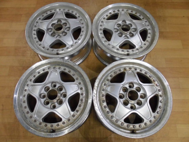 【新品，セール】 社外品 3ピース ホイール 4本 4H-100/114.3 15インチ 6.5J+40 シビック CR-X インテグラ ヴィッツ デミオ 軽四 ワゴンR ムーヴ ミラ 軽トラ(社外品)｜売買されたオークション情報、yahooの商品情報をア 4穴