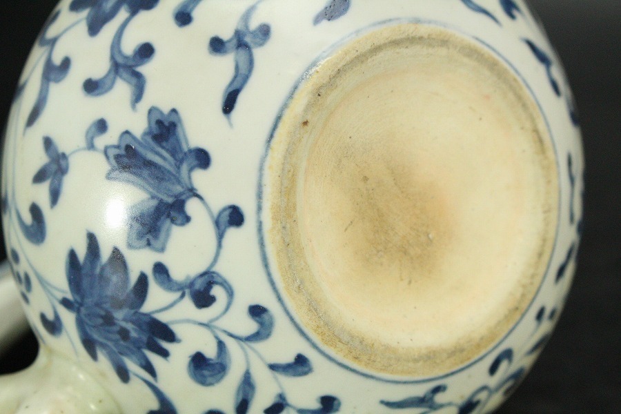 中国美術 青花 纏枝蓮花紋 小壷 鼻煙壷 6cm 送料無料