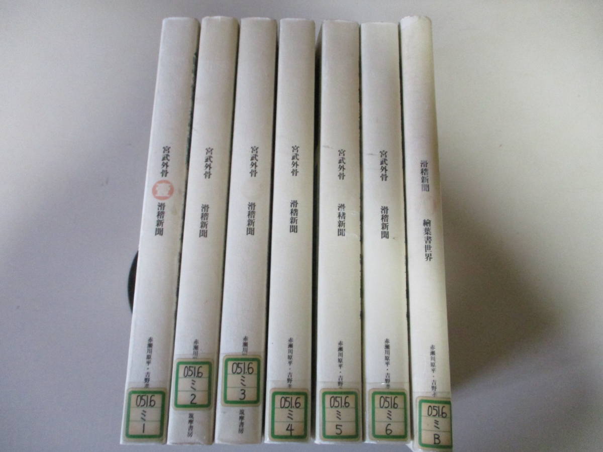JK191(図書館除籍本7冊) 宮武外骨　滑稽新聞　全6冊+別巻1　筑摩書房　(定価2万3900円)