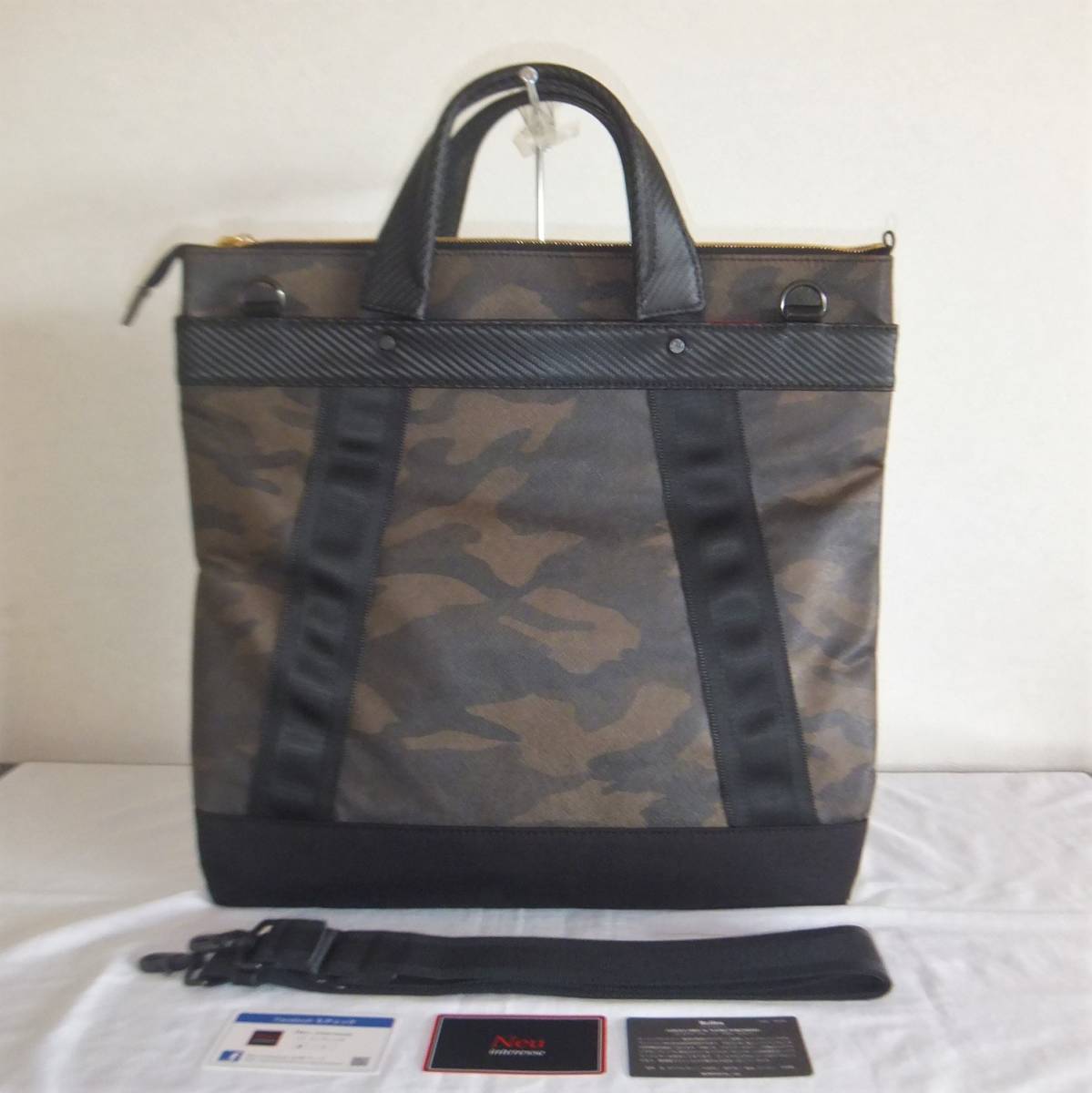 未使用 Neu interesse ノイインテレッセ 定価3万6300円 横溝直輝コラボ GOLD LABEL 迷彩 2way トートバッグ ヘルメットバッグ