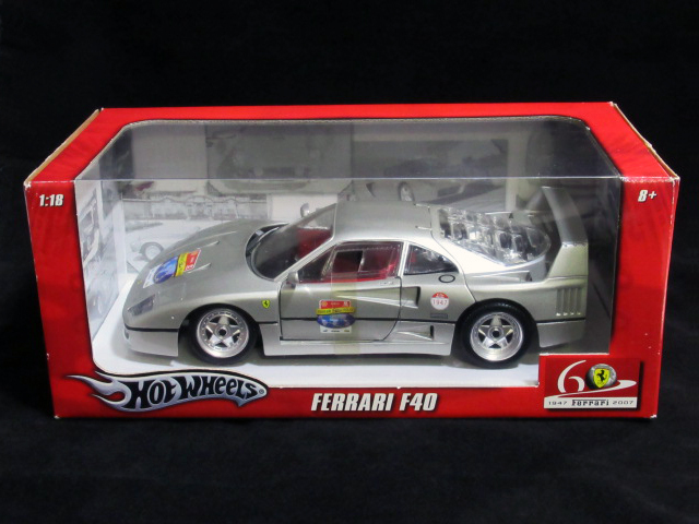 ○HOTWHEELSホットウィール【1/18 フェラーリ F40（シルバー
