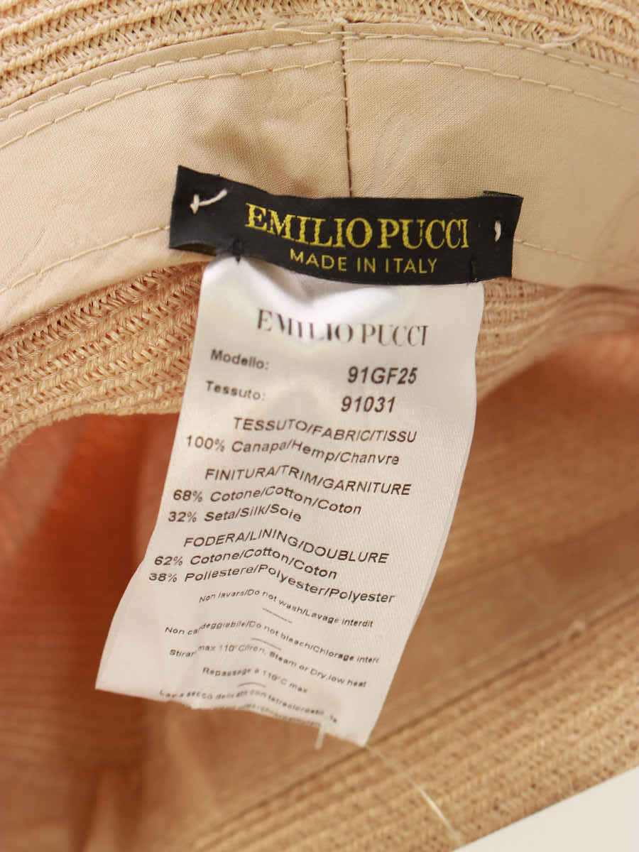 PUCCI EMILIO エミリオプッチ スカーフ (1⁄ブラック他 コットン P8051 プッチ - 麦わら帽子(ストローハット) エミリオ・プッチが世界の都市をモチーフにスカーフ発売 色鮮やかな オレンジ つば広 Leopardo&Onde エミリオ・プッチ(マフラー・スカーフ