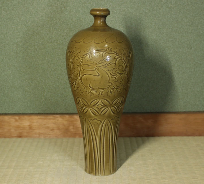 耀州窯 | 耀州窯青磁人物図花入 宋時代まとめて4点
