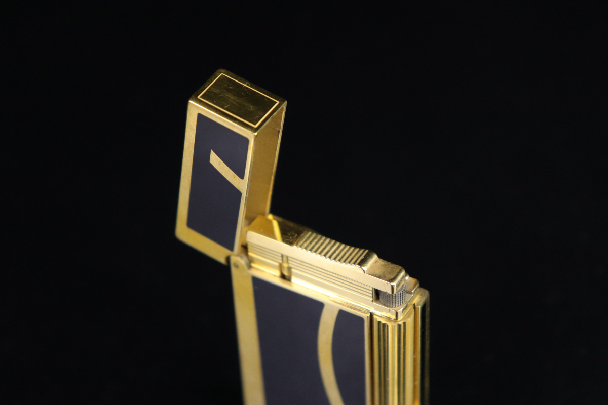 火花OK 美品】 S.T. Dupont デュポン フリント ガスライター ゴールド 