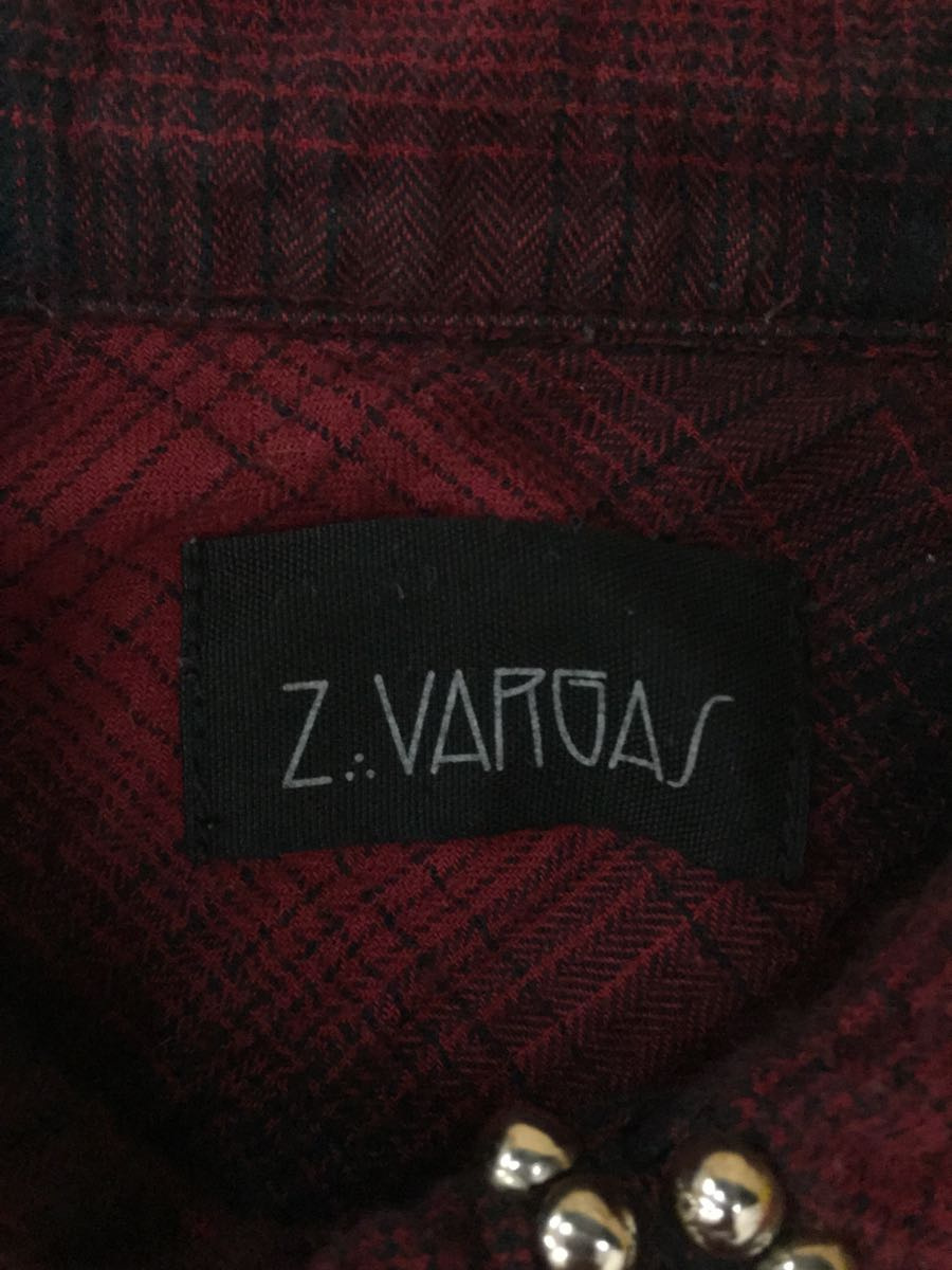 | シャツ AYIN ZAC∴VARGAS スタッズデザイン長袖シャツ&frasl;L&frasl;コットン&frasl;レッド&frasl;チェック 長袖 メンズ Cap スカリー バック刺繍 トップス カジュアル チェック スタースタッズ Girl GIRL（レッドキャプガール）