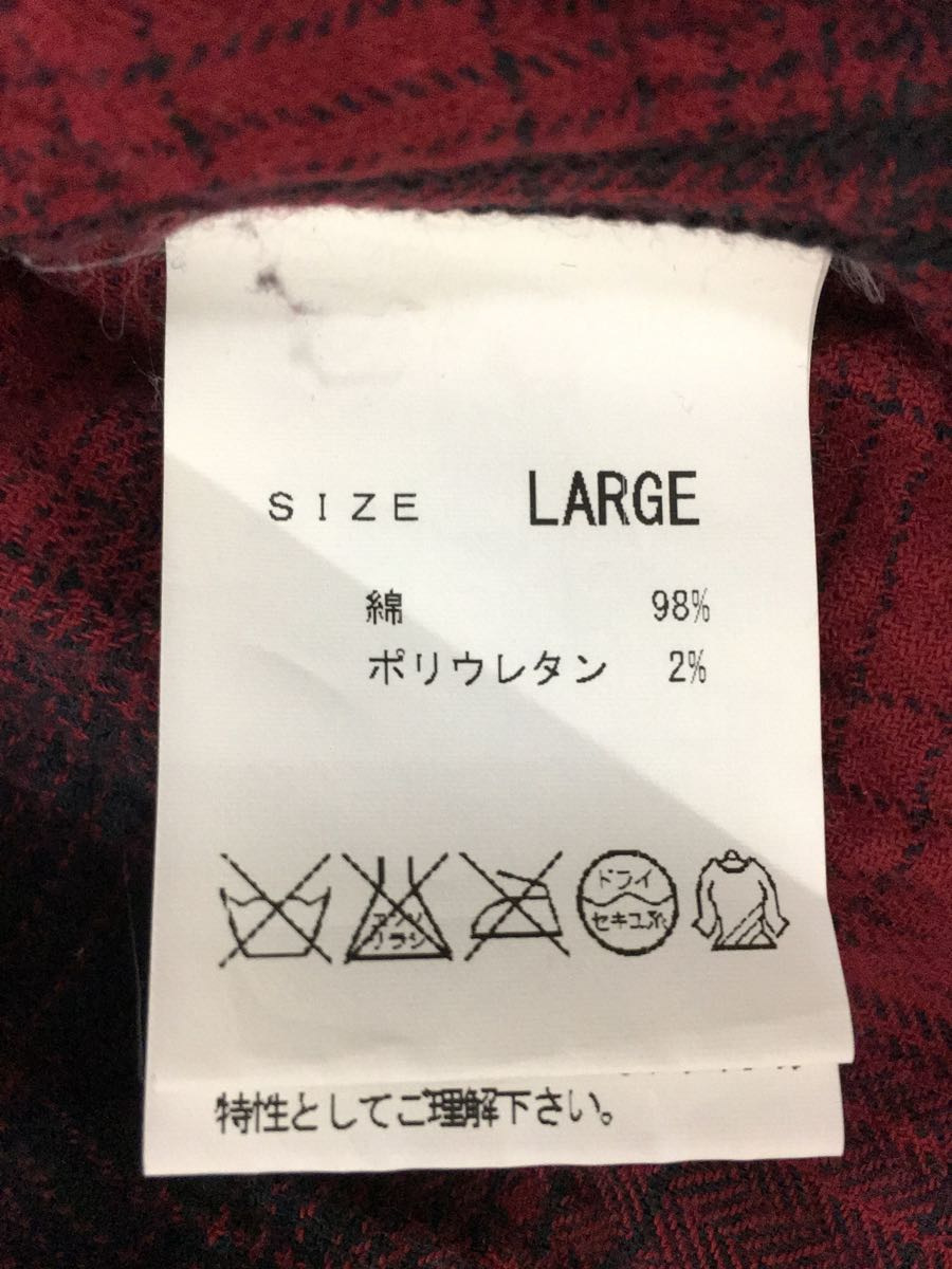 | シャツ AYIN ZAC∴VARGAS スタッズデザイン長袖シャツ&frasl;L&frasl;コットン&frasl;レッド&frasl;チェック 長袖 メンズ Cap スカリー バック刺繍 トップス カジュアル チェック スタースタッズ Girl GIRL（レッドキャプガール）
