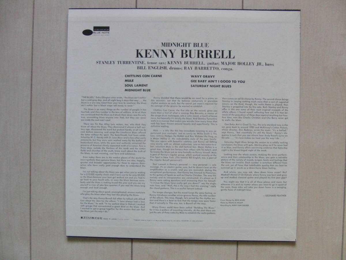 Blue - Midnight Kenny Burrell – KENNY | Note BURRELL Music .com