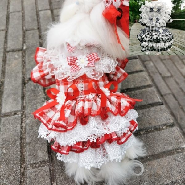 残りわずか 犬服 高級感 ドッグウェア ドレス チェック ティアードスカート 衣装 イベント服 リボン 通年 ワンピース 赤xlサイズ Xlサイズ以上 売買されたオークション情報 Yahooの商品情報をアーカイブ公開 オークファン Aucfan Com