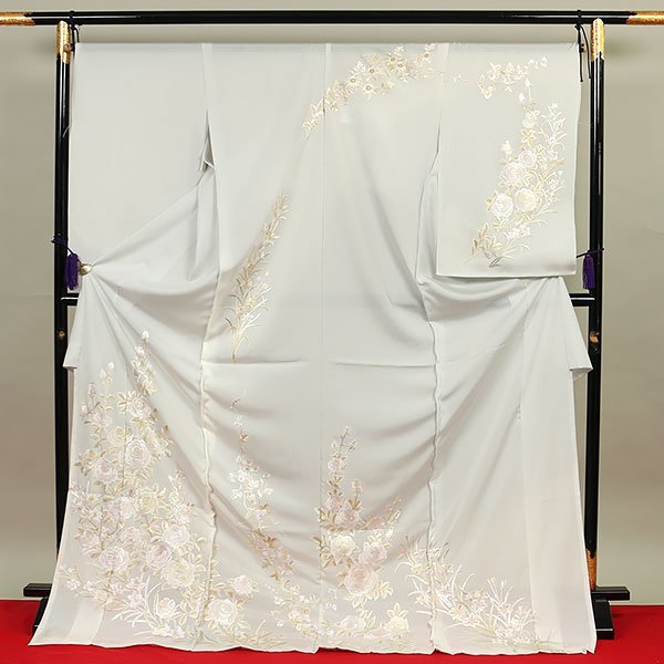 【和遊館】EHF359　夏物仕立付！皇室献上絹『坪金』謹製駒絽本加工付下げ着尺 夏物 正絹≪皇室献上絹製織工場壺金駒絽生地使用 総手描き京友禅染 五泉小熊ブランド 正絹手加工染駒絽付下 “Web限定販売！”