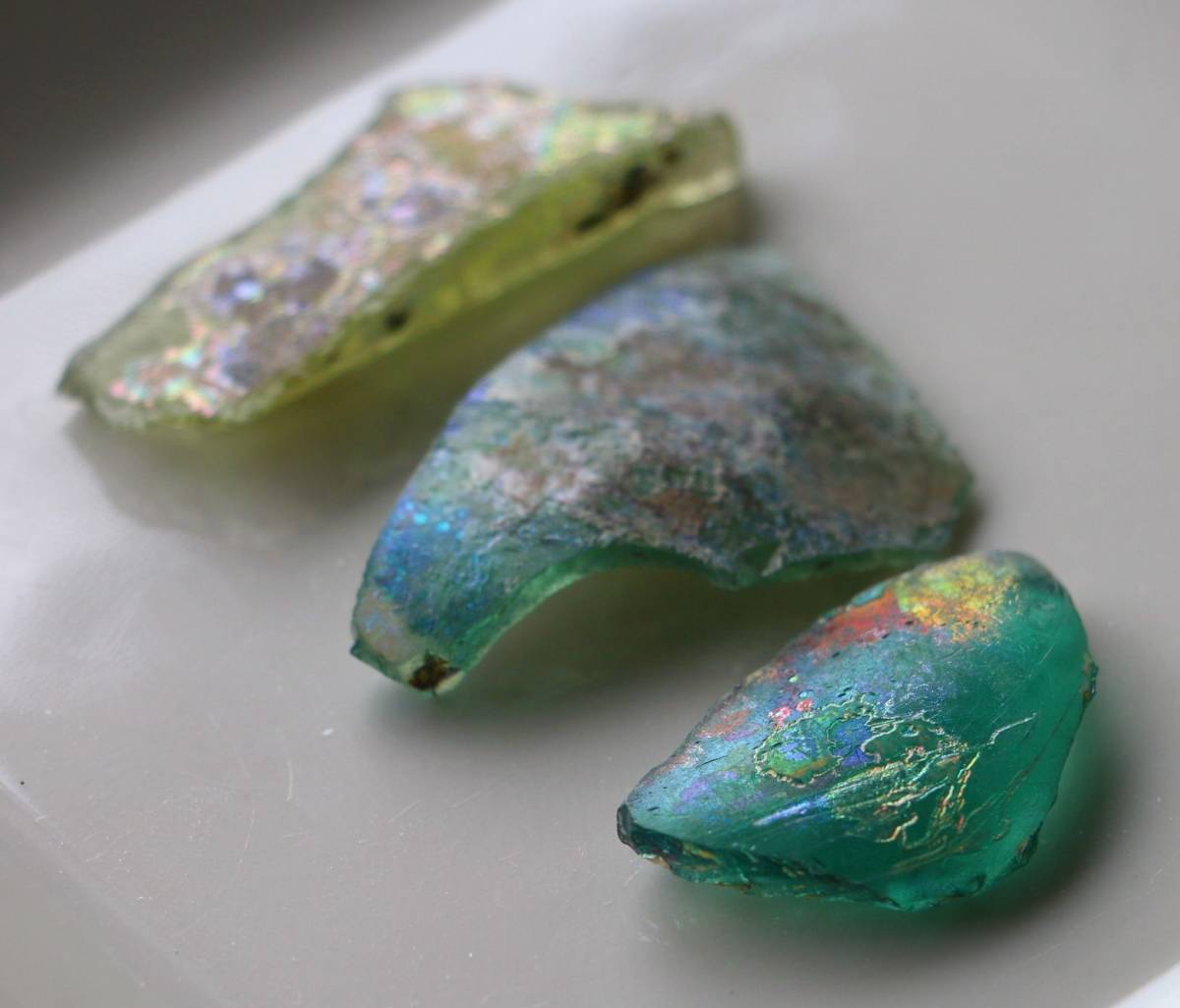 古代ガラス ローマン銀化グラス 壺 瓶 アフガニスタン出土 紀元3 