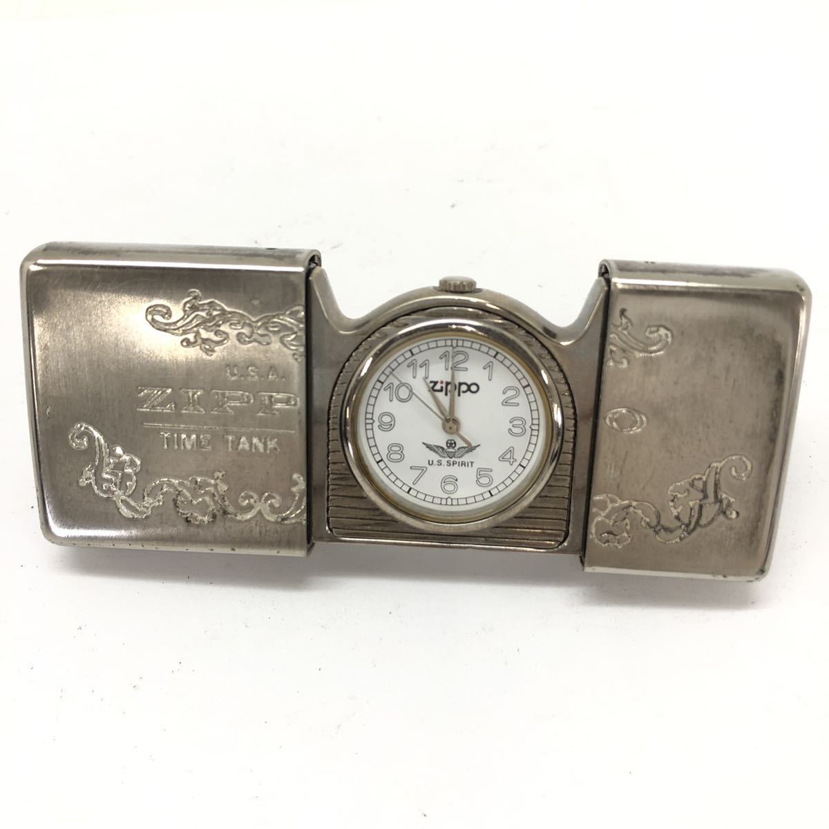 TK-52☆ジッポ ライター型時計 ☆ZIPPO /TIME TANK /置時計 /ポケット 