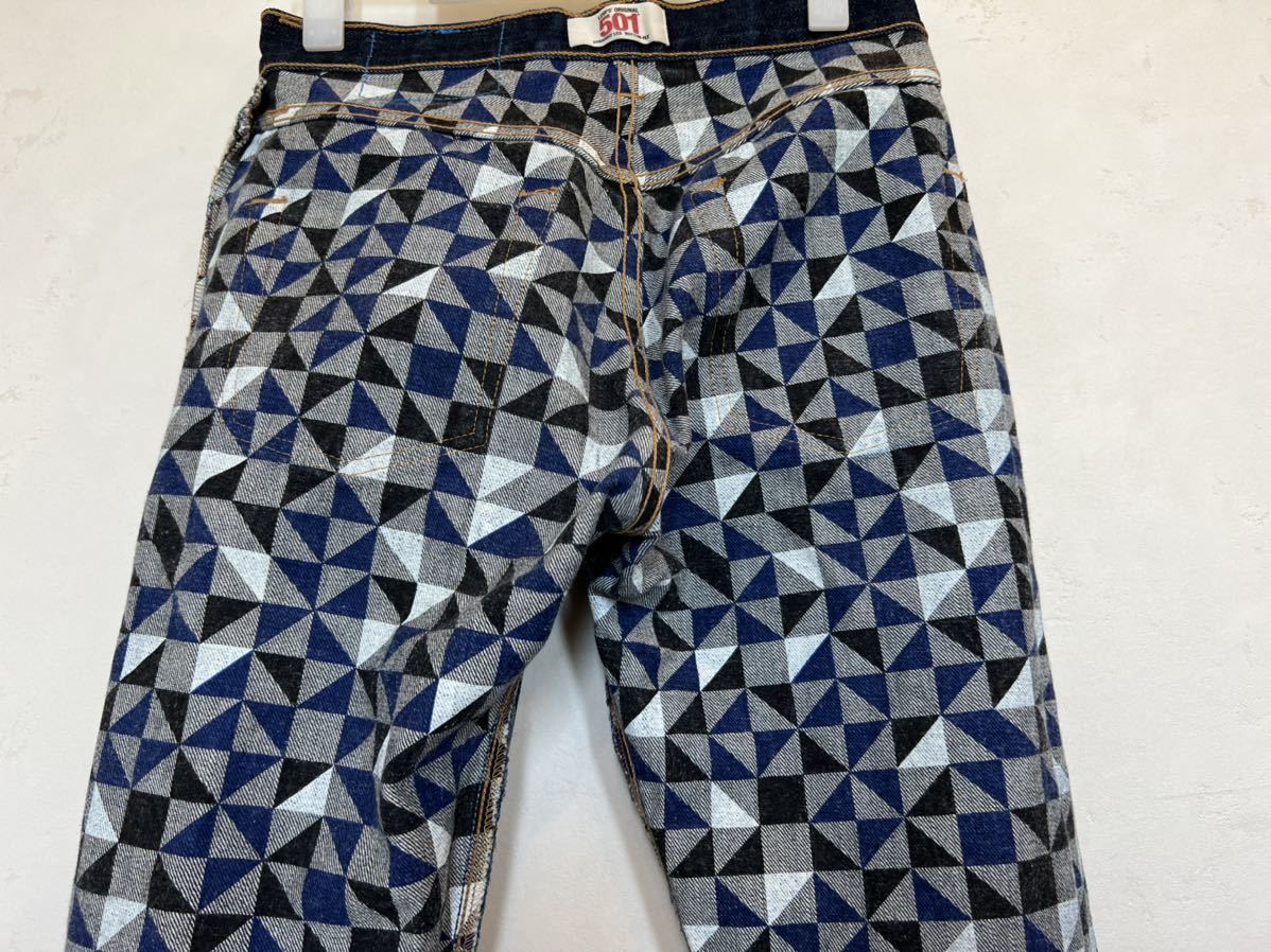 美品】Levi's リーバイス501 濃紺ジーンズW28☆デニムパンツ 裏総柄
