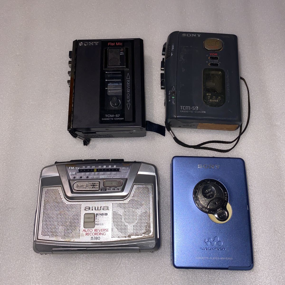 SONY WM-EX621 TCM-59 TCM-57 aiwa JS380 4点【未確認】J11 60S