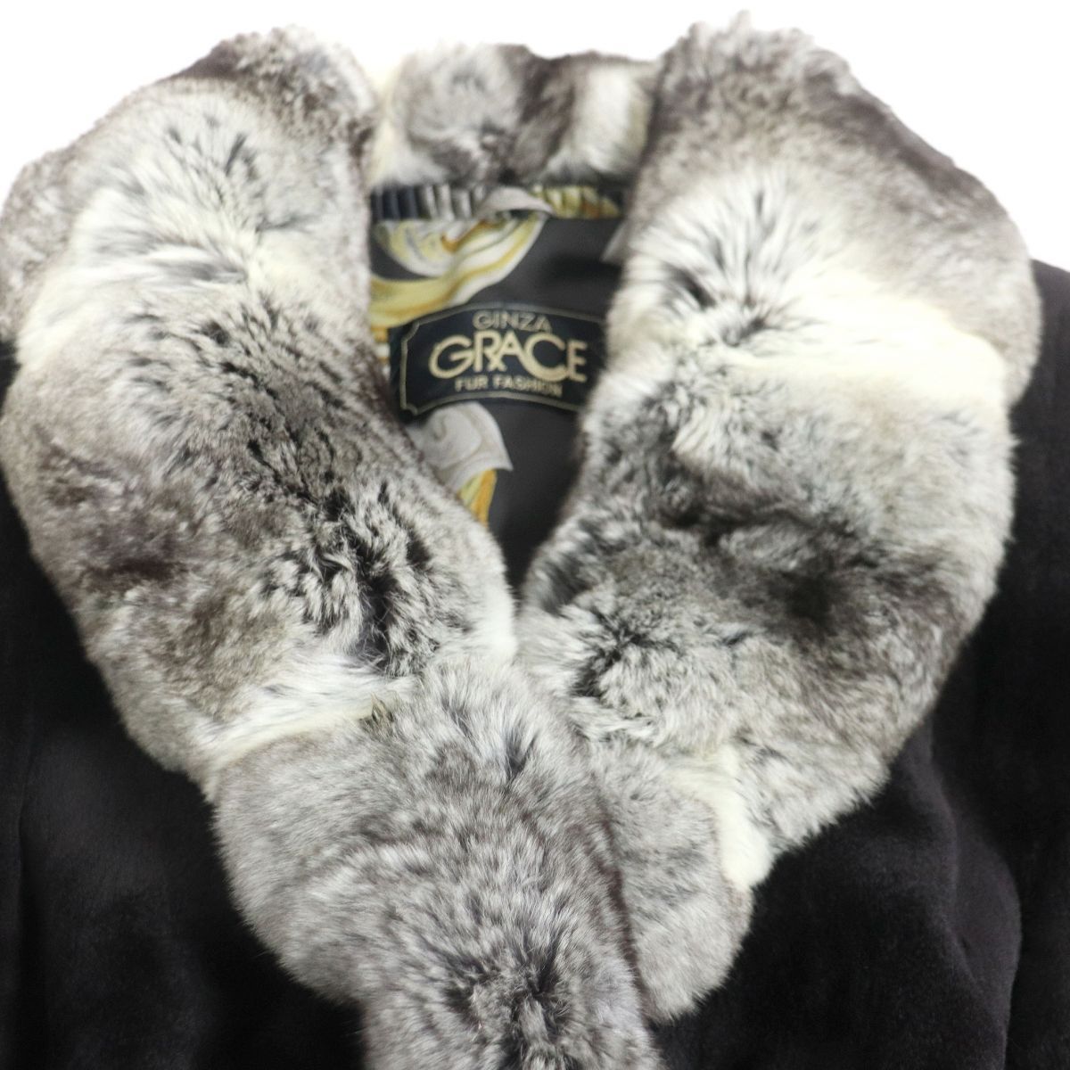 GINZA GRACE 最高級 SAGA MINK 毛皮 グレー コート L（訳有 GRACE  
