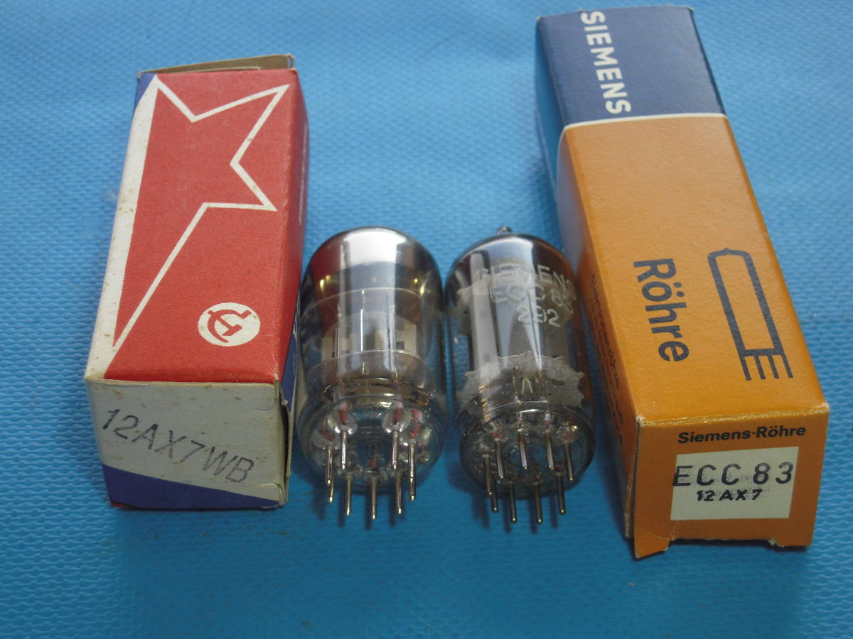 真空管 SIEMENS ECC83(12AX7) と SOVTEK 12AX7WB の各1本