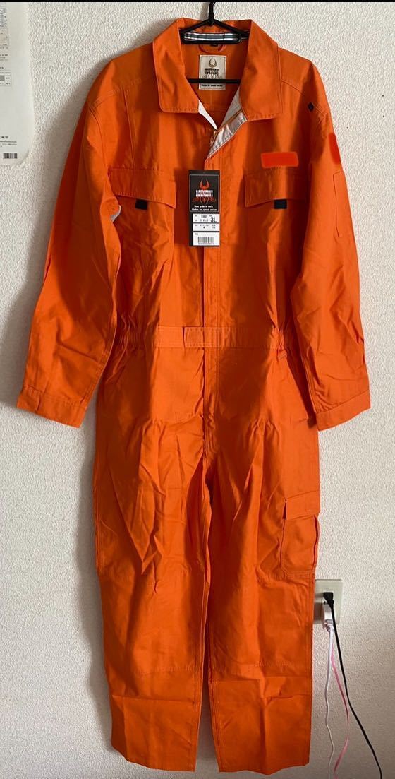 中々レア希少☆激熱 囚人服風 オレンジツナギ☆新品未使用☆大きめ