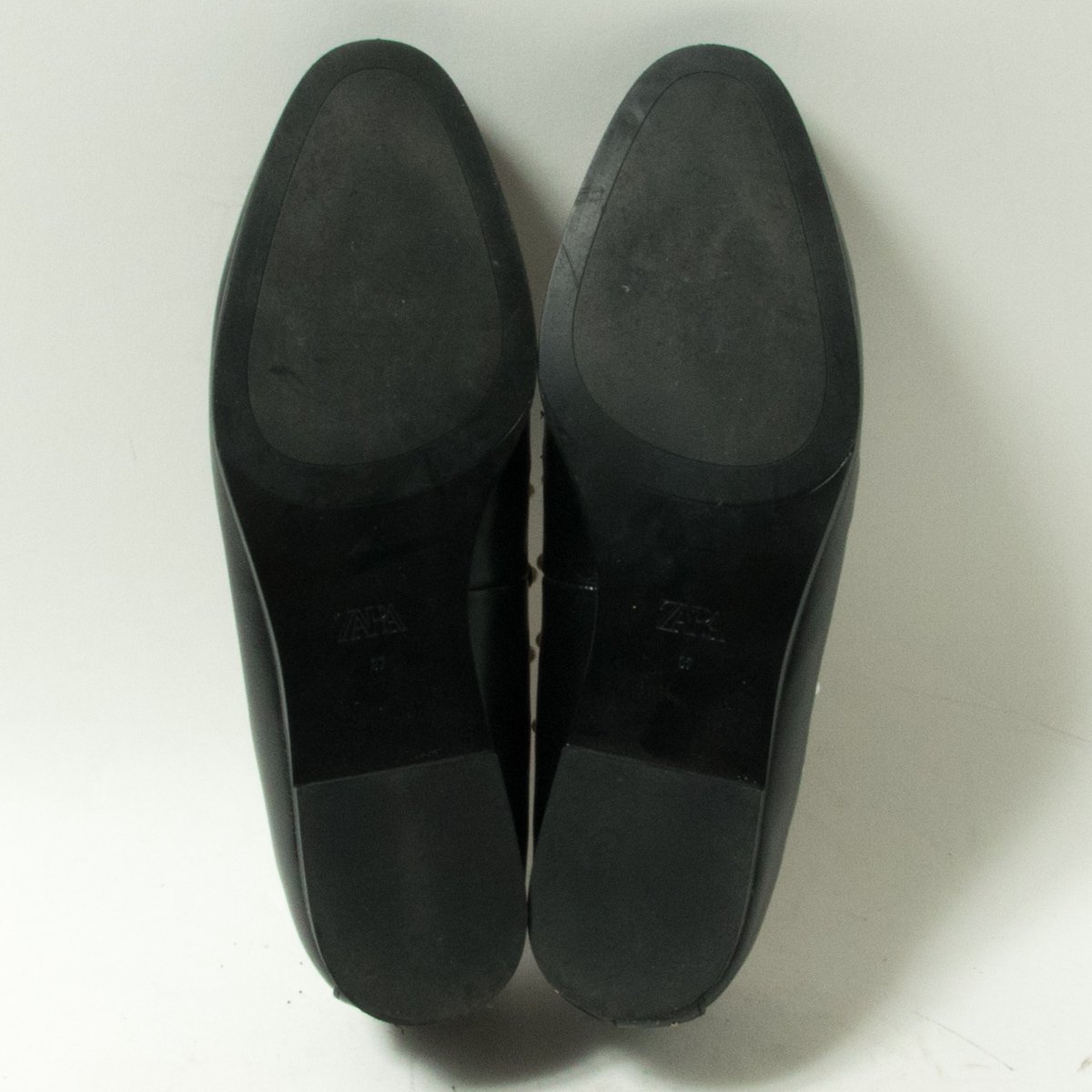 ZARA ザラ ビジュー ローファー ブラック 黒 37 24cm相当 パール