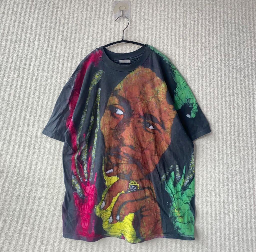 80s USA製 Hanes BOB MARLEY Tシャツ XL ボブマーリー タイダイ ONE