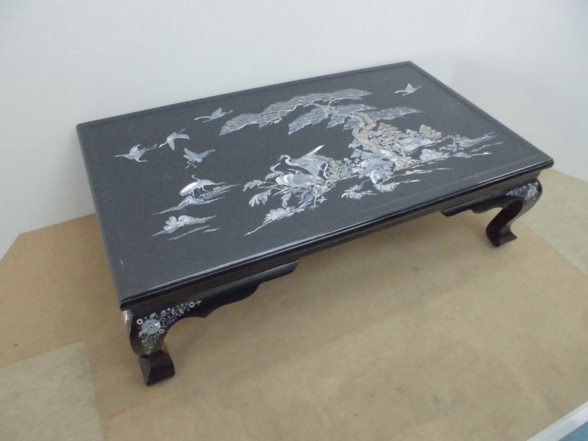 4357 螺鈿 テーブル 豪華絢爛 極上 漆塗り 座敷机 和家具 古美術