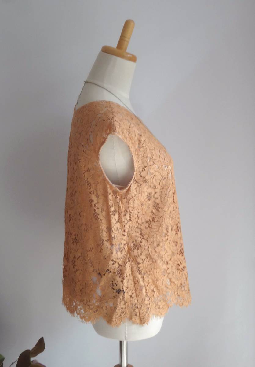 超激得，高品質 新品☆アナイANAYI レース ブラウス オレンジベージュ 