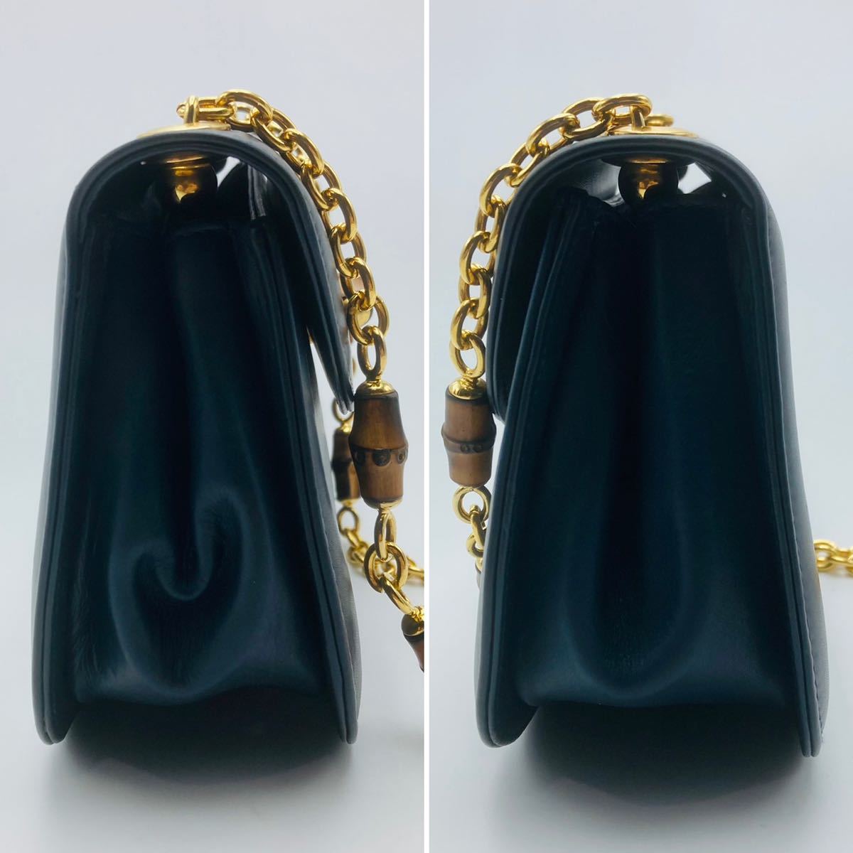 1円 □美品□ GUCCI グッチ ショルダーバッグ チェーン バンブー 