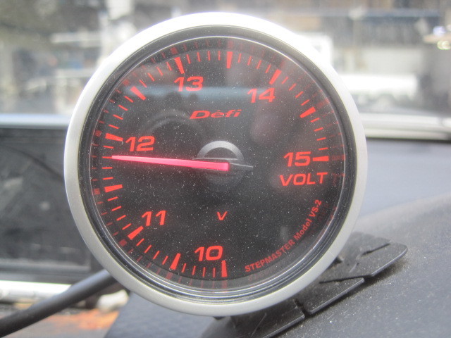 ☆社外 Defi(デフィ) 電圧計 60mm☆トヨタ MR-S ZZW30☆レッドイルミ 