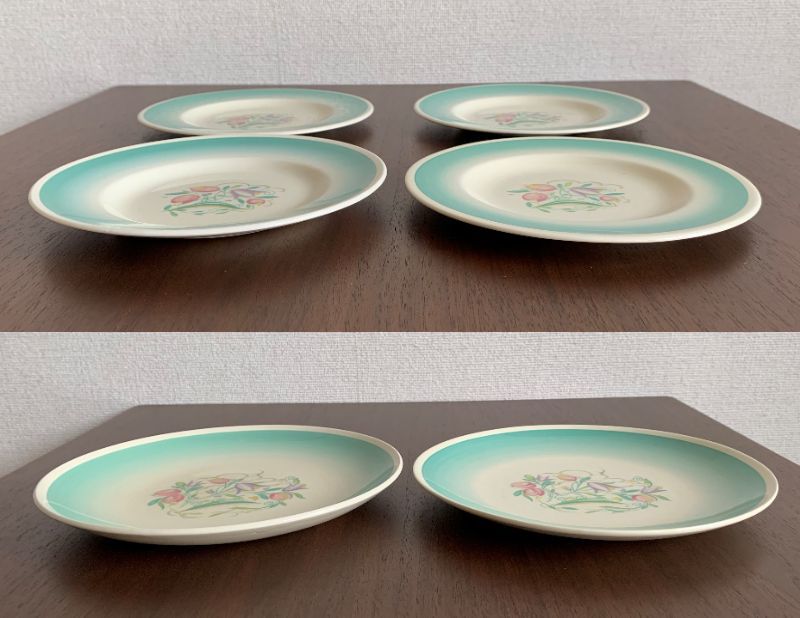 Susie Cooper スージークーパー 「 ドレスデンスプレイ（Dresden Spray) グリーン 」 ティーセット 17点 1935年～1940年代_10