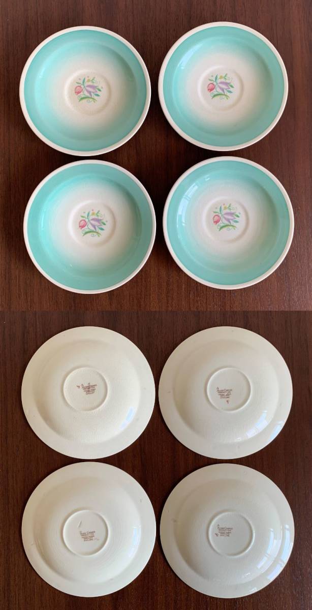 Susie Cooper スージークーパー 「 ドレスデンスプレイ（Dresden Spray) グリーン 」 ティーセット 17点 1935年～1940年代_7