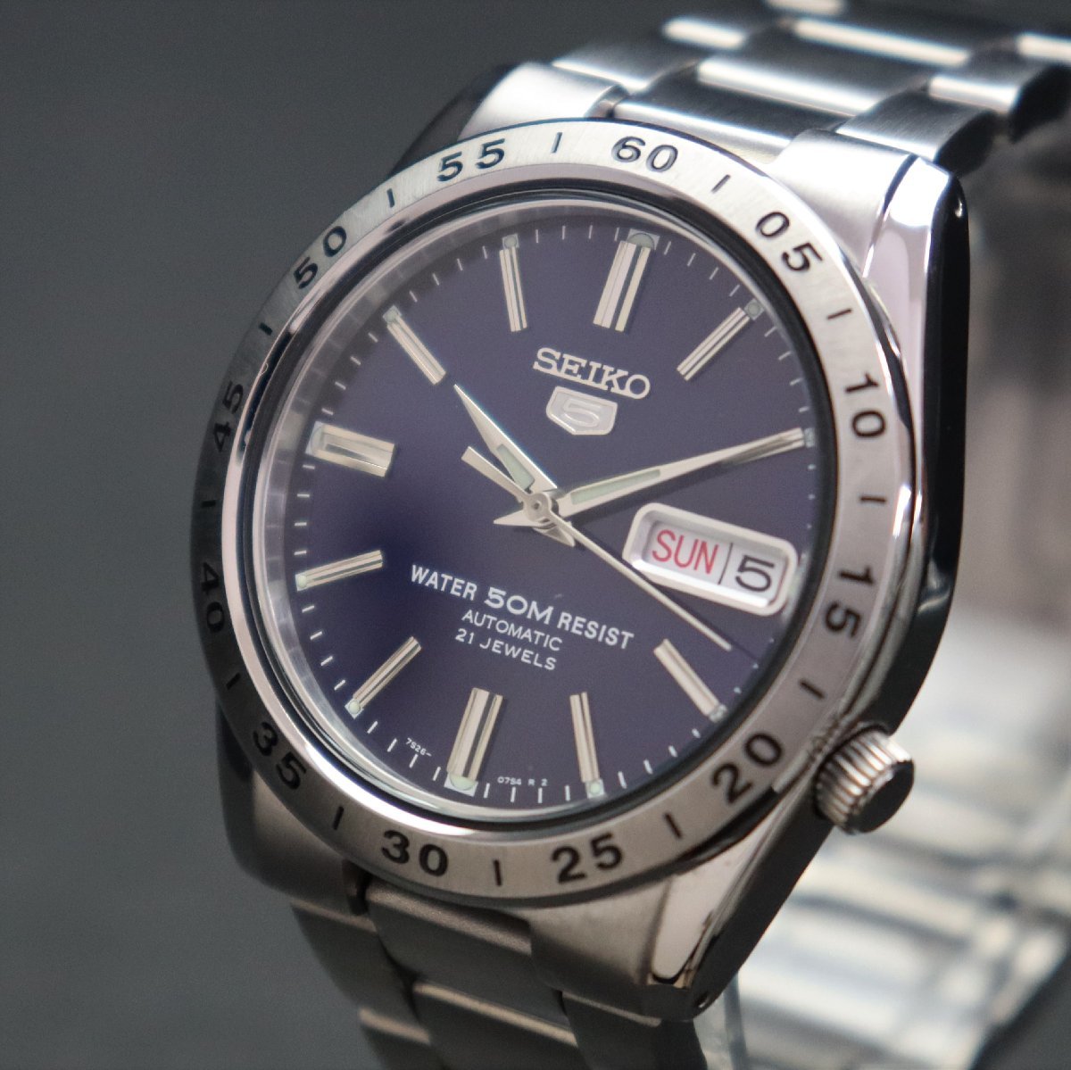 良品 SEIKO 5 セイコー ファイブ 7S26-02T0 SNKD99K1 自動巻き ブルー 