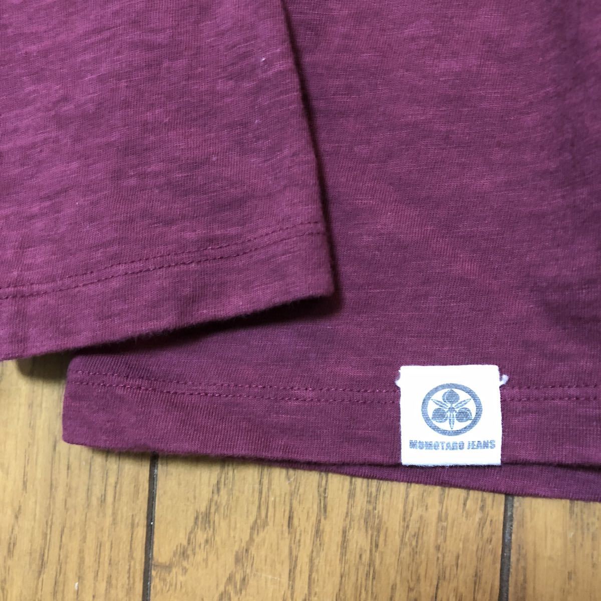 出陣 桃太郎ジーンズ MOMOTARO 長袖 Ｔシャツ JEANS JEANS（桃太郎ジーンズ） メンズ MT001 袖ライン 1st GTB インナー ライン Tシャツ Ｔ
