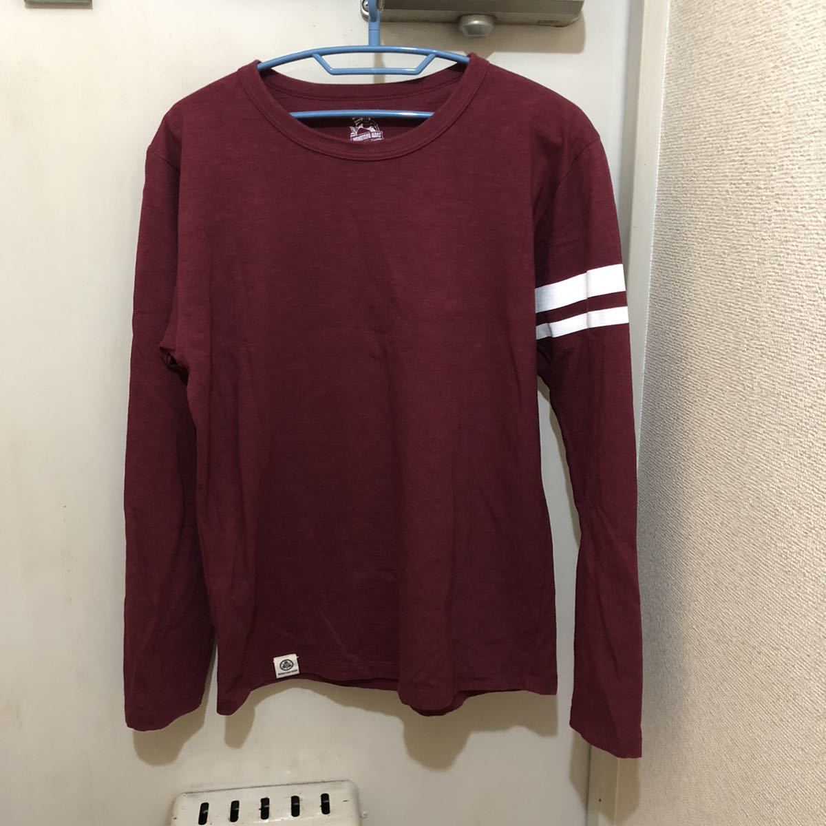 出陣 桃太郎ジーンズ MOMOTARO 長袖 Ｔシャツ JEANS JEANS（桃太郎ジーンズ） メンズ MT001 袖ライン 1st GTB インナー ライン Tシャツ Ｔ