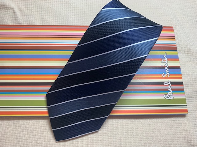 安い，新作登場 Paul Smith ポールスミスMade in Italy ネクタイブルー紺ストライプ柄シルク100(ネクタイ)｜売買されたオークション情報、yahooの商品情報をアーカイブ公開 - オークファン 服飾小物