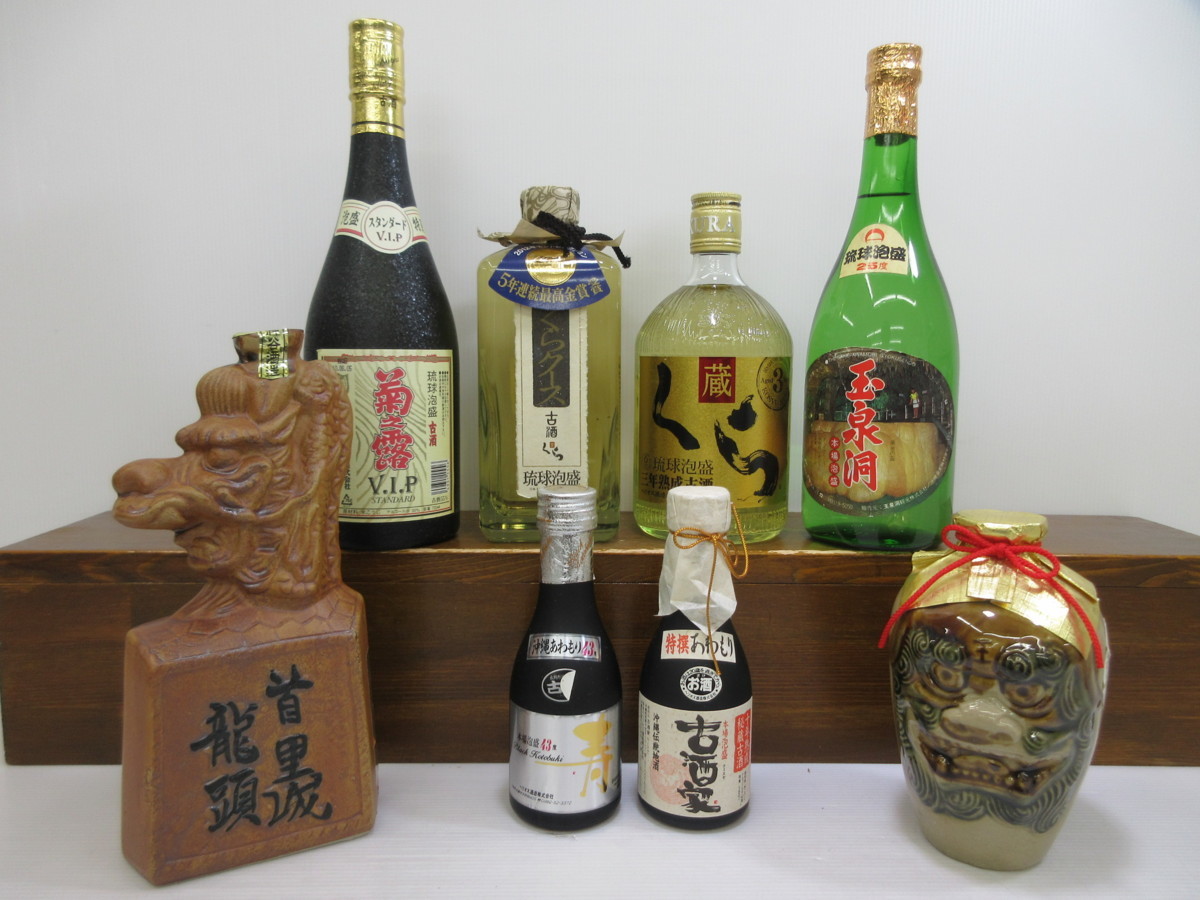 8本セット 泡盛(菊之露,くら,寿,古酒家,首里城龍頭,玉泉洞) 180ml  