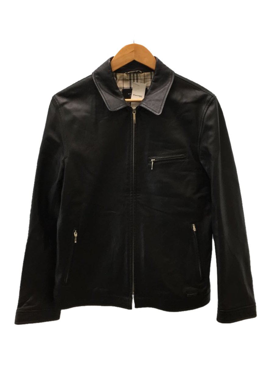 BURBERRY BLACK LABEL◇シングルライダースジャケット/L/羊革/BLK