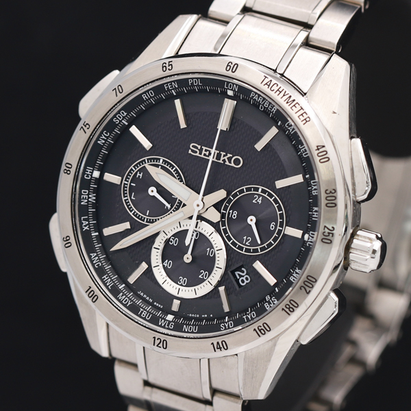 SEIKO ◇ ブライツ 良品 ワールドタイム 電波ソーラー 8B54 ◇ SAGA143