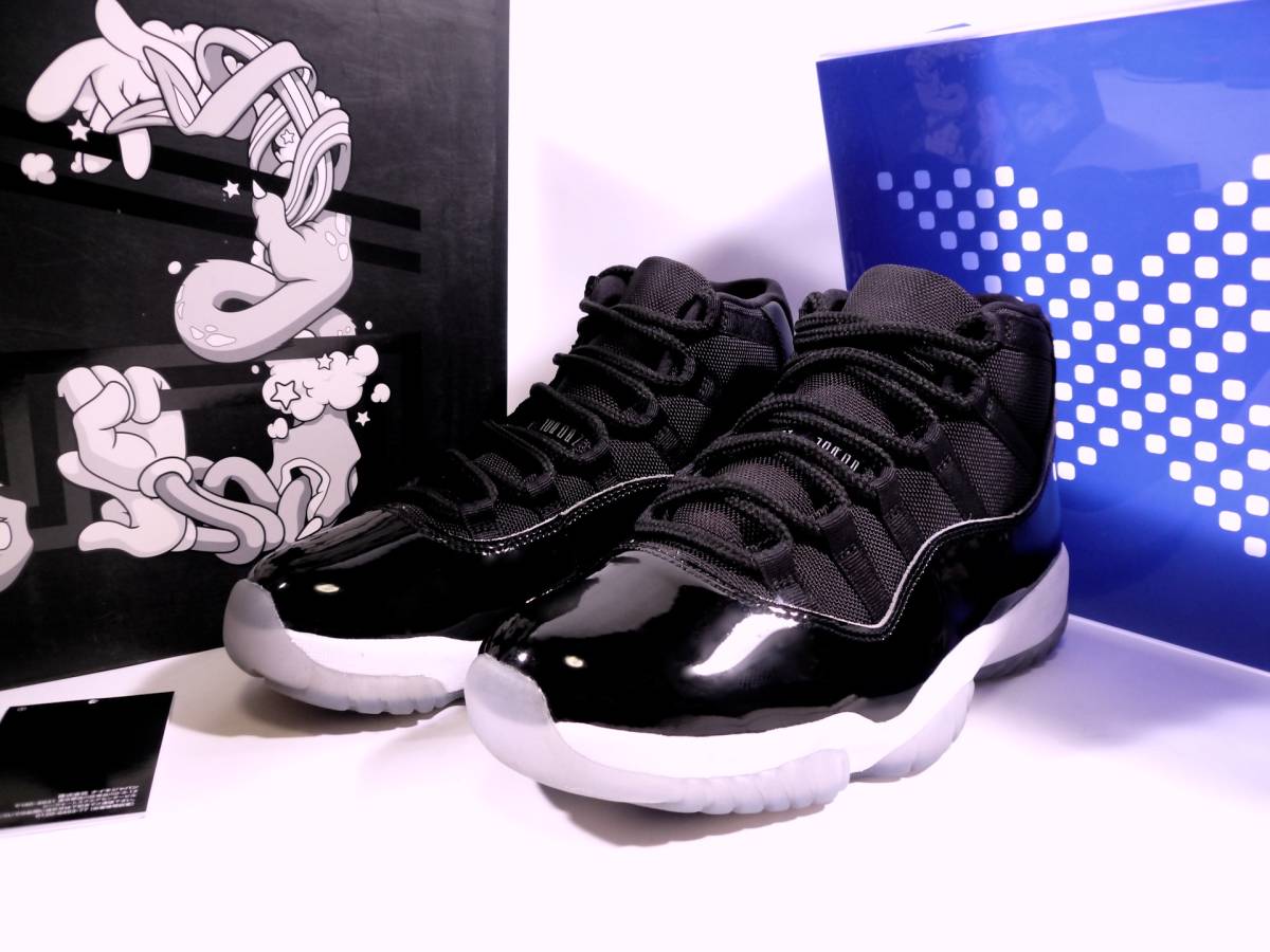 本物/2016年 NIKE AIR JORDAN11 RETRO SPACE JAM/黒青 US9.5/27.5cm 新品に近い極美品!! エアジョーダン11 スペースジャム dunk og 0 Jordan Air 8&frasl;17発売｜Nike Low スニーカー(メンズ
