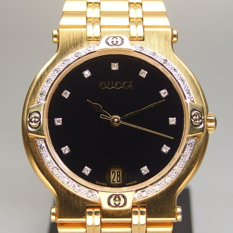 希少 ダイヤモンド装飾】 GUCCI グッチ 9200M インターロッキング 