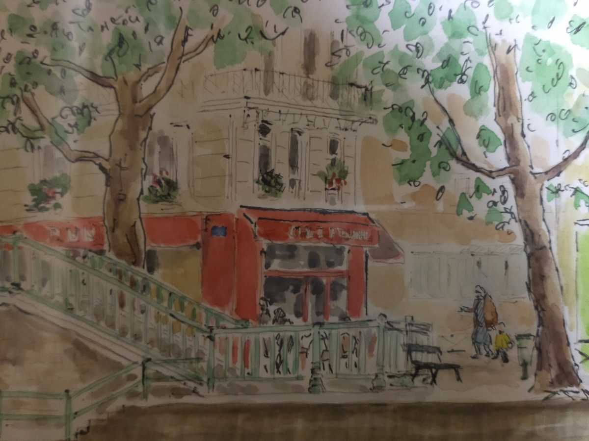 岡田佐江子『運河沿いの道 PARIS』水彩画 風景画 Yahoo!オークション